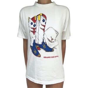 Vintage 1990s Glitter Cowgirl Grand Ole Opry 100% Cotton T-Shirt